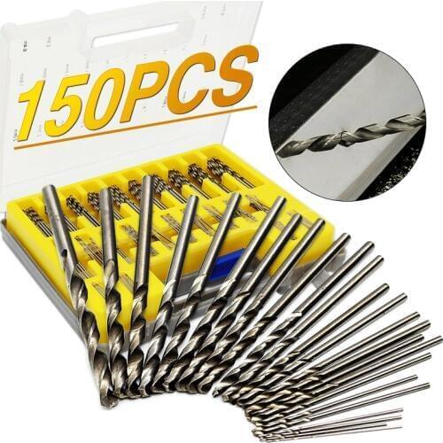 150Pcs HSS Power Rotary Micro Twist Precision Drill Bit Set High Speed Steel Wood Drilling Top Quality