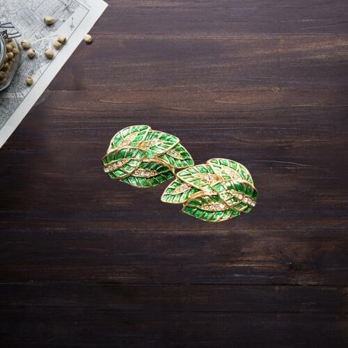 2020 New Arrival Limited Clip On Earrings European And American Antique Cuifalier Jewelry Enamel Inlaid Flower Clip Earrings