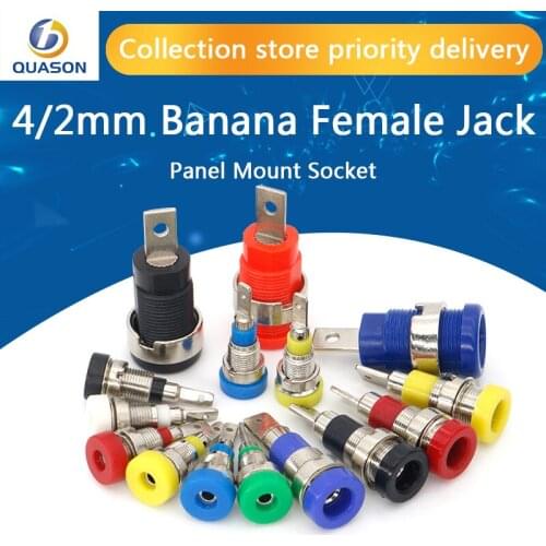 5Pcs Brass 2mm Banana Female Jack Chassis Panel Mount Socket Connector for Non-Shrouded Banana Plug