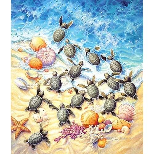 5D DIY Diamond Painting Full Square/Round Drill "Beach Turtle" Rhinestone Embroidery Cross Stitch Gift Home Decor Gift