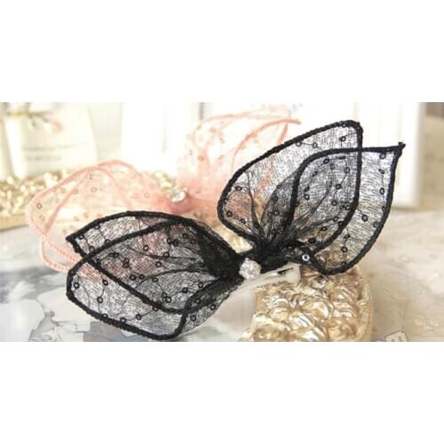 Pet Accessoires Dog Hair Clip Dog Grooming Clip Pet Dog HairLace Pendant Rabbit Ear Bow Hairpin 6Color