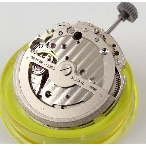 21 Jewels Miyota 8215 821A Hack Second Stop Date Window Automatic Mechanical Movement Watch Accessories M11