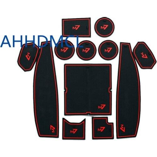 Car Anti-Dirty Pad Door Groove Gate Slot Cup Armrest Storage Pad Anti-Slip Mat For Luxgen M7 MPV 2013 2014 2015