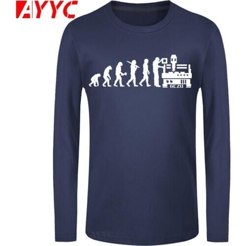 AYYC long sleeve tee Cnc Machinist Cnc Operator Evolution Gift Present T Shirt Style Design Natural Letter Cotton Shirt