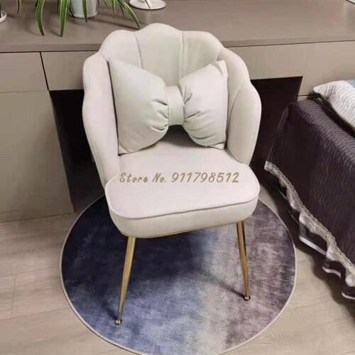 Net celebrity nail makeup chair modern home technology cloth backrest dining chair bedroom creative nordic light luxury desk cha