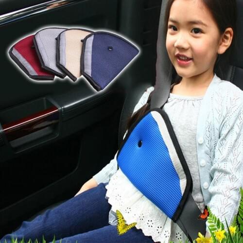 Kid Sandwich Mesh Cloth Car Seat Safety Belt Adjustable Triangle Safety Seat Belt Pad Retainer Child Protection Car Accessories