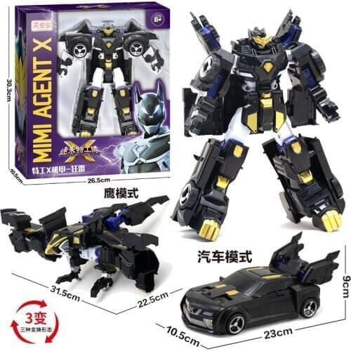 New MiniForce Transformation Action Figure Toys Agent Toys X Volt Semey Air Force Kids Toys For Boys Holiday Gifts Color Black