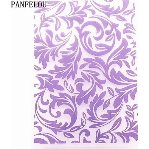PANFELOU Purple vines Embossing folders Plastic For Scrapbooking DIY Template Fondant Cake Photo Album Card Making