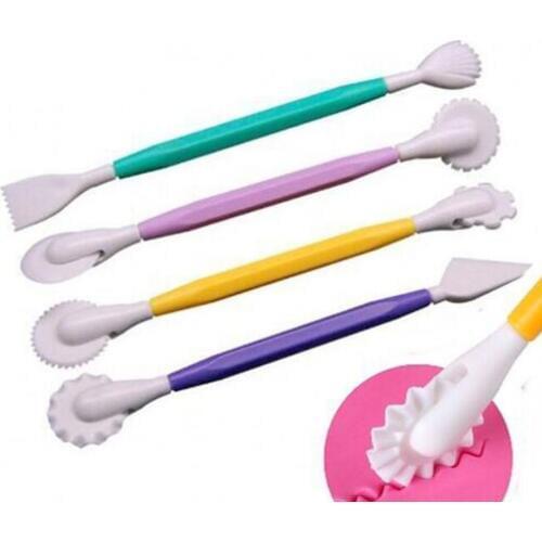 NEW 4pcs Fondant Cake Decorating Modelling Tools 8 Patterns Flower Decoration Pen Pastry Carving Cutter Baking Craft Cake Mold
