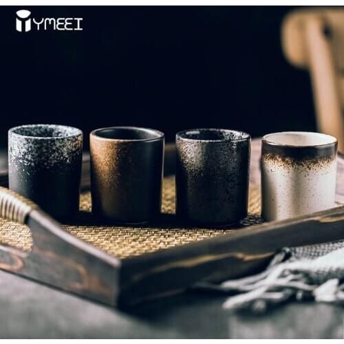 YMEEI Japanese Style Ceramic Water Cup Stoneware Hand-painted Kungfu Teacup Specialized Porcelain Coffee Drinkware