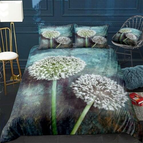 Allium Flowers Quilt Cover Pillowcase 3Piece Comforter Bedding Set With Pillow Case Single Double Duvet Cover Home Decora