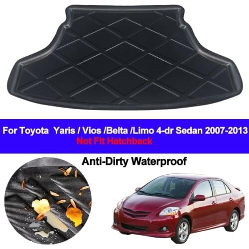 Rear Boot Cargo Liner Trunk Floor Mat Carpets Tray Mats Carpet For Toyota Yaris Vios Belta Limo 2007 - 2012 2013 4 Door Sedan