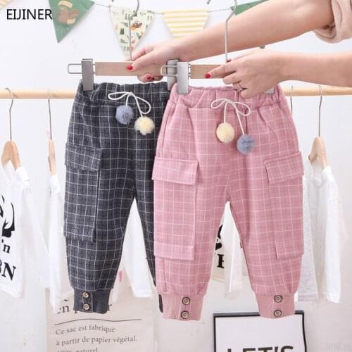 2021 Spring Baby Girls Pants Cotton Hairball Girls Leggings Kids Clothes Children 0-4years Baby Leggings Autumn Girls Trousers