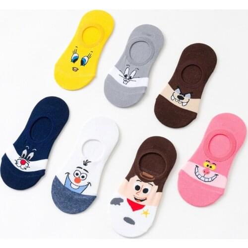 Summer Cotton Cartoon Thin Cool Animals Women Boat Socks Cute Kawaii Girls Socks for Female Reative Funny Socks New