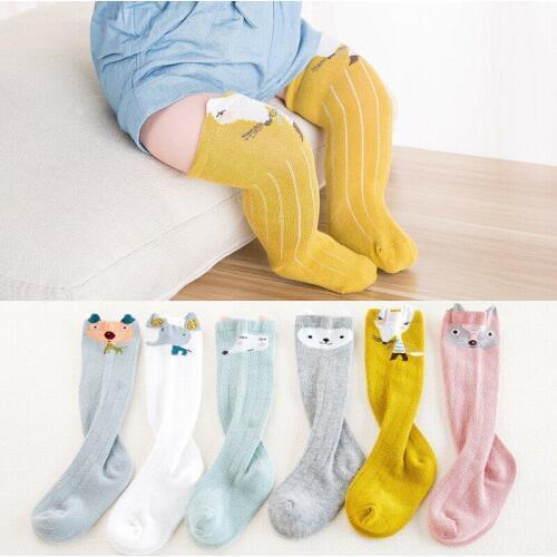 Hot Sale Baby Girl Tights & Stockings Cartoon Animal Knee High Bows Princess Stockings Cute Long Tube Booties Striped Sox Warmer