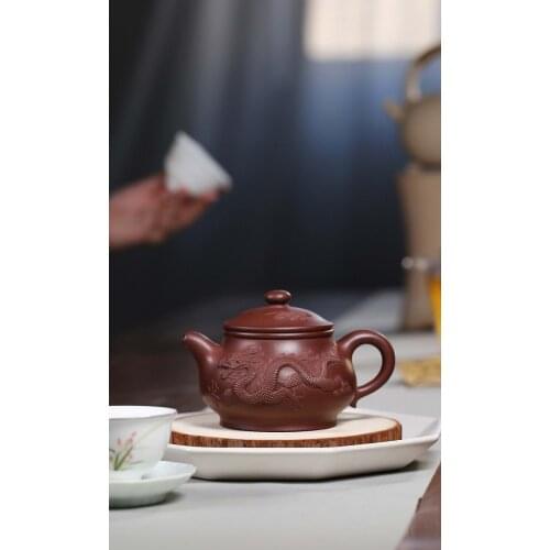 Miss zhou pure manual undressed ore bottom groove qing 230 cc auspicious dragon stone gourd ladle of home of kung fu