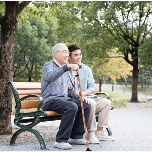 Multi-function Walking Stick Elderly Folding Cane With LED Lights And Nameplate Stable Non-slip Walking Stick