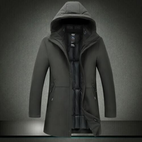 Men 2020 Long Winter Hooded Jacket Thick Warm Canada US Coats Parkas With Hat Overcoats Green Black Male Clothing 5XL 8088
