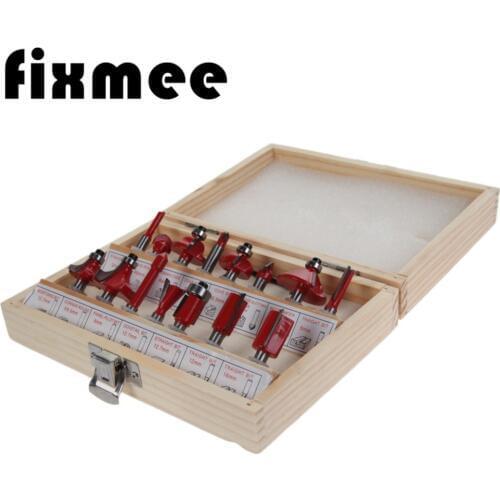 15PCS 1/4" Shank Tungsten Carbide Router Bit Set Wood Cutter Tool Set Milling Cutters Router Bit Set for Wood