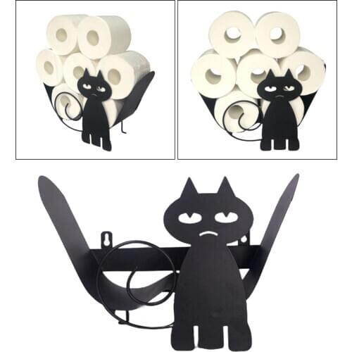 Novelty Toilet Roll Holder Animal Cat Shaped Bathroom Accessories Decorative Home Decor Indoor Bath Room Loo Roll Holder