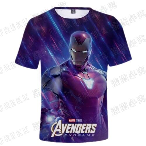 New Marvel The Avengers Movie Iron Man 3D T Shirts Men Women Children Summer Short Sleeve Streetwear Tops Print T-shirt Cool Tee