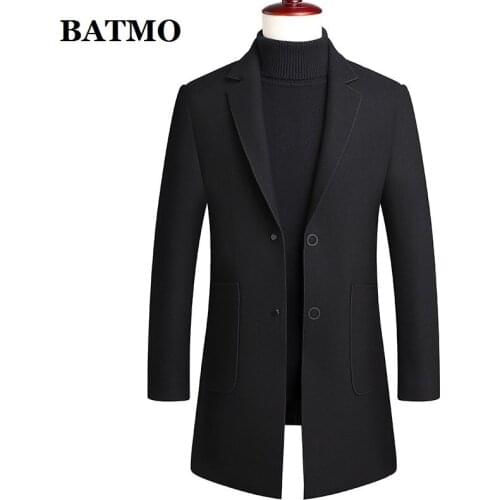 BATMO 2020 new arrival autumn&winter wool trench coat men,mens wool jackets,BLCPB01