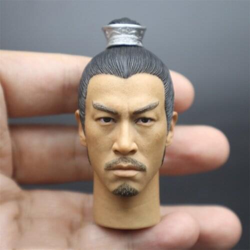New Arrival Scale 1/6th Romance of the Three Kingdoms Lu Bu Kung Fu Head Sculpture Model For 12inch Body Doll Accessories