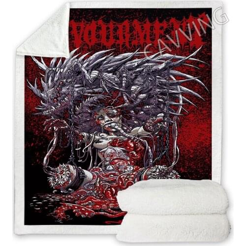 Devourment Band 3D Printed Sherpa Blanket Rectangle Blanket Home Textiles Fleece Wearable Blanket Throw Blanket for Sofa Bed
