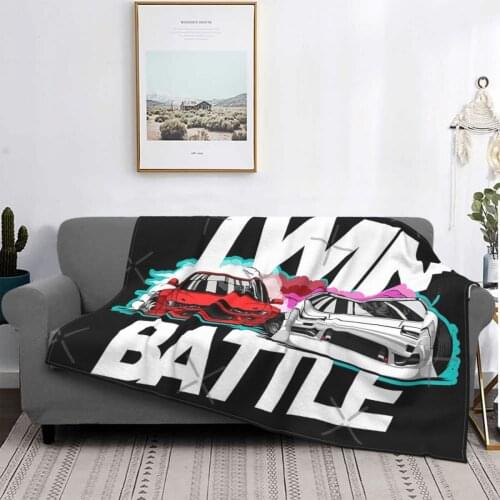 Nissan Schassis Twin Drift Battle Throw Blanket Sauna Cast Sofa Cotton Plaid Blanket Garden Shiba Inu