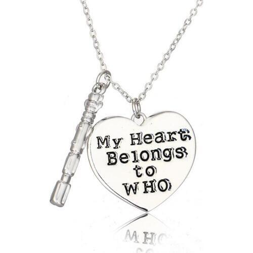 One set fashion heart shape withe letter charms necklace vintage wand pendant necklace xy338