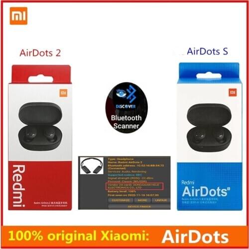 Original Xiaomi Airdots 2 TWS Redmi Airdots S Wireless Bluetooth Headset Noise Canceling Gaming Earbuds Bass Stereo Mi Airdots 2