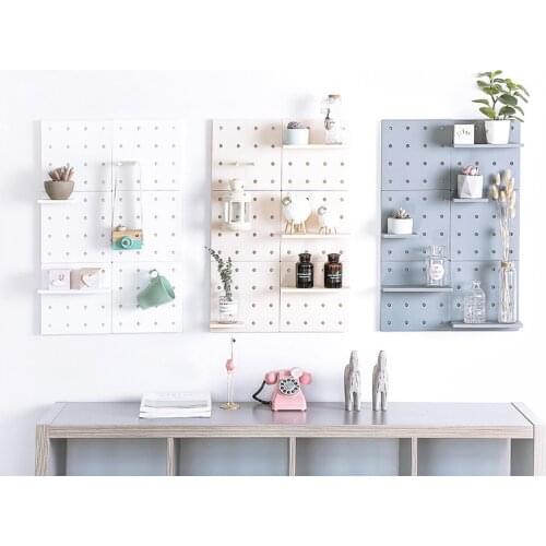 Plastic Hole Board Storage Living Room Kitchen Bedroom Partition Wall Wall Mount Shelf Hanging Rack Storage Home Accessories