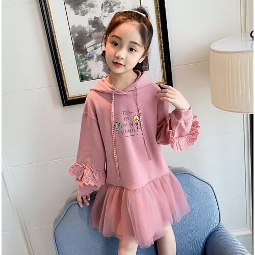 Girl Princess Dress Hooded Autumn Back To School Tutu Vestidos Kids Dress For Girls Children Christmas Costumes Kids Lace Dress