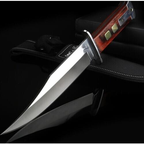 Practical Outdoor Camping Knife Iron Forging Tactical Hunting Knife Survival Knife Multifunctional Diving Tool + Knife Cover