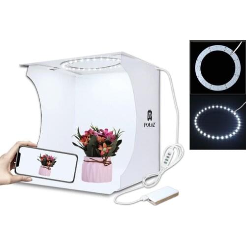 New Mini Ring Lightbox Folding Portable Photo Studio Box Photography Softbox light Box Studio Shooting Tent Kit With 6 Backdrops