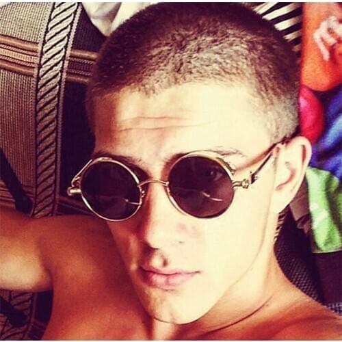 Steampunk Sunglasses Men Women Vintage Glasses Hip Hop Retro Small Round Black Punk Eyewear