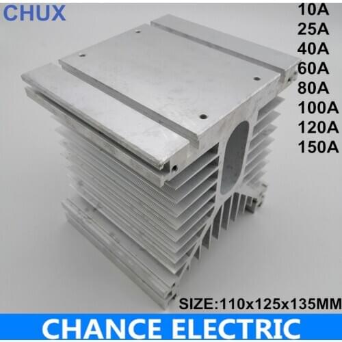Solid State Relay Heating Radiator 110X125X135MM be used for Three phase solid state relay 10A 25A 40A 60A 80A 100A 120A 150A