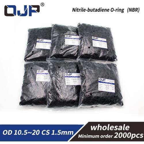 2000PCS/bag CS1.5mm Thickness Rubber NBR Sealing OD10.5/11/11.5/12/13/14/15/16/17/18/19/20mm O Ring Seal Gasket Oil Ring Washer