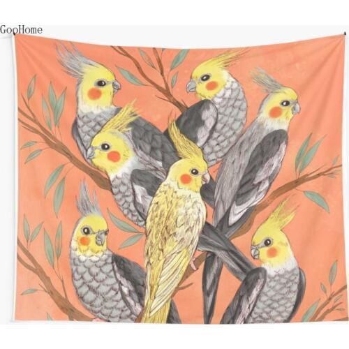 Cockatiel Fun Wall Tapestry Cover Beach Towel Throw Blanket Picnic Yoga Mat Home Decoration