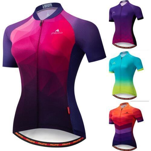 MILOTO 2020 Women Cycling Jersey Tops Summer Cycling Clothing Ropa Ciclismo Short Sleeve mtb Bike Jersey Shirt Maillot Ciclismo