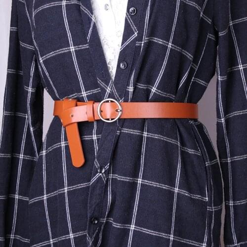 Women Leather Belt Round Metal Pin Buckle Circle Belts Hot Brand Fashion Punk O Ring for Women Belt