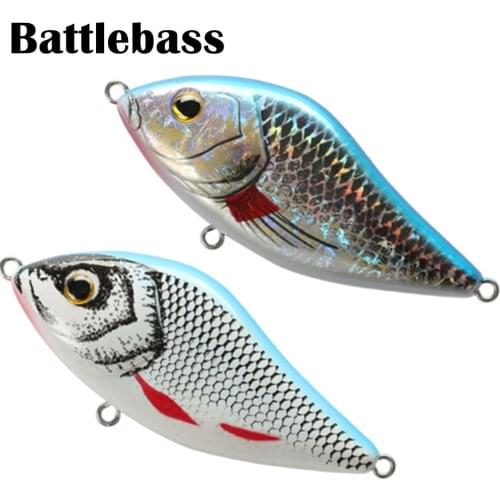 BATTLEBASS 1PC slow sinking jerk bait fishing lure 100mm 47g for pike pesca bass New Hot Tackle Musky jerk baits Qulity Hooks