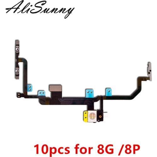 AliSunny 10pcs Power Volume Flex Cable for iPhone 8 Plus 8G 8P 8+ X Light Flash On Off Switch control Metal Bracket Part