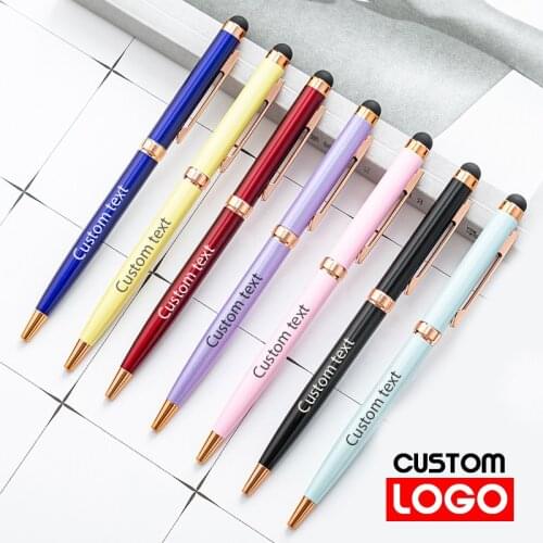 2021 Metal Capacitive Pen Touch Screen Pen Student Teacher Writing Ballpoint Pen Custom Logo Business Gift Wholesale Stationery