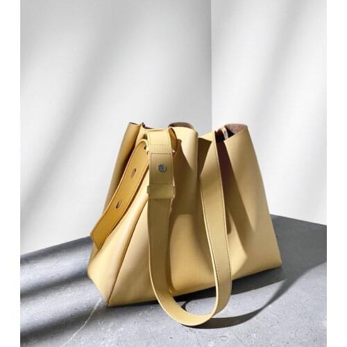 OUSSON 2021 New Design Leather Large Capacity Bucket Bag Fashion Messenger Bag Multifunctional Tote Handbag Bag For Women