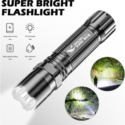 3 Light Modes Rechargeable Flashlight High Lumens Power Bank Portable Charger for Hiking Camping Emergency
