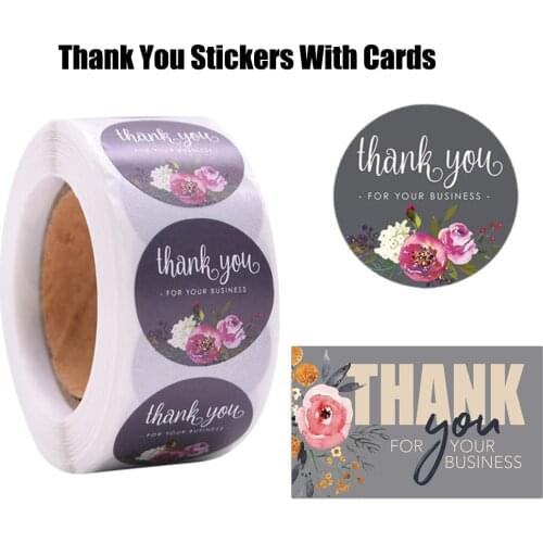 500pcs thank you for your business sticker with card for small business package gift decoration labels stationery supply