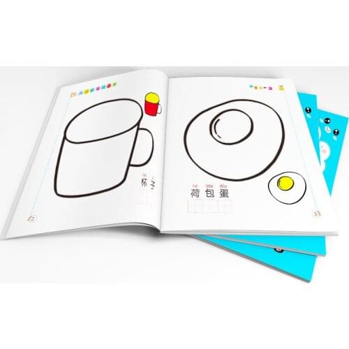 6 beginner painting books for children aged 2-5, painting coloring books for baby kindergarten color book