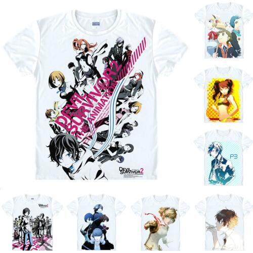 Coolprint Anime Shirt Persona T-Shirts Multi-style Short Sleeve Shin Megami Tensei Devil Survivor Cosplay Motivs Hentai Shirts