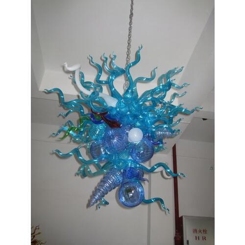 Blue Blitz Hand Blown Glass Chandelier Lighting LED lampadari